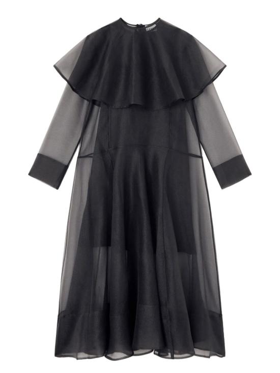  가니 롱 원피스 롱 드레스 (후프 칼라, 블랙)