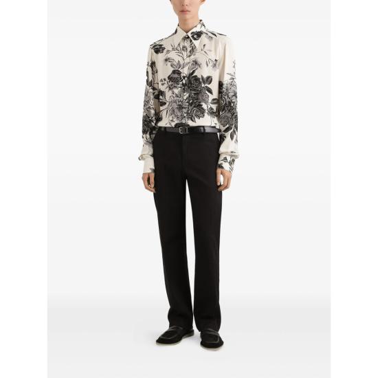 26SS 돌체앤가바나 긴팔 셔츠 G5NP9T IS1Z0 HK5SP WHITE BLACK - DOLCE & GABBANA