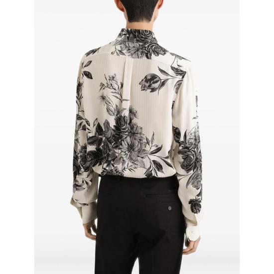 26SS 돌체앤가바나 긴팔 셔츠 G5NP9T IS1Z0 HK5SP WHITE BLACK - DOLCE & GABBANA