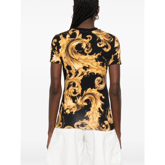 26SS 베르사체 반팔 티셔츠 80HAH608 JS553 G89 BLACK GOLD - VERSACE