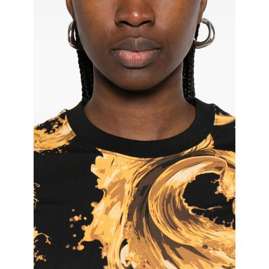 26SS 베르사체 반팔 티셔츠 80HAH608 JS553 G89 BLACK GOLD - VERSACE