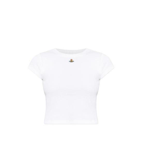 26SS 비비안웨스트우드 반팔 티셔츠 1G010019 J009C A401 WHITE