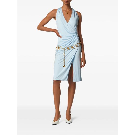 26SS 베르사체 미디 원피스 1A12497 1022616 1VD60 BLUE - VERSACE