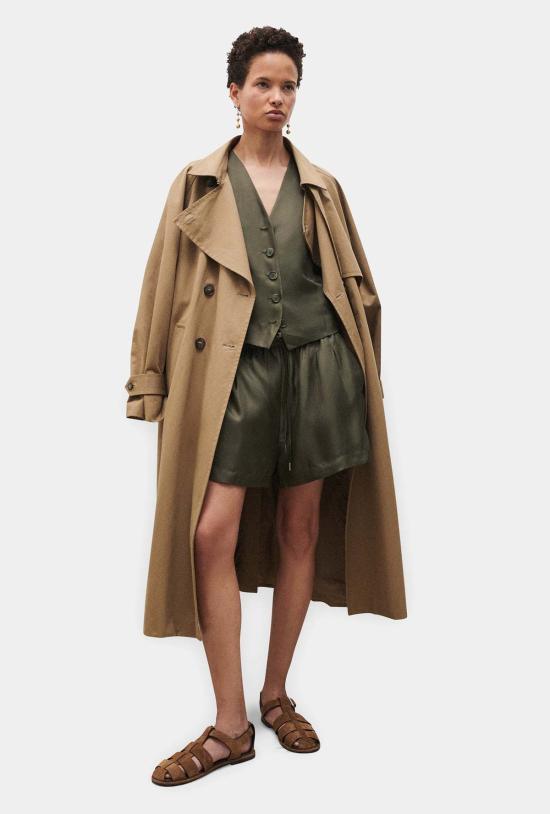  실크 런드리 베스트 실크 세탁 트윌 조끼 소나무