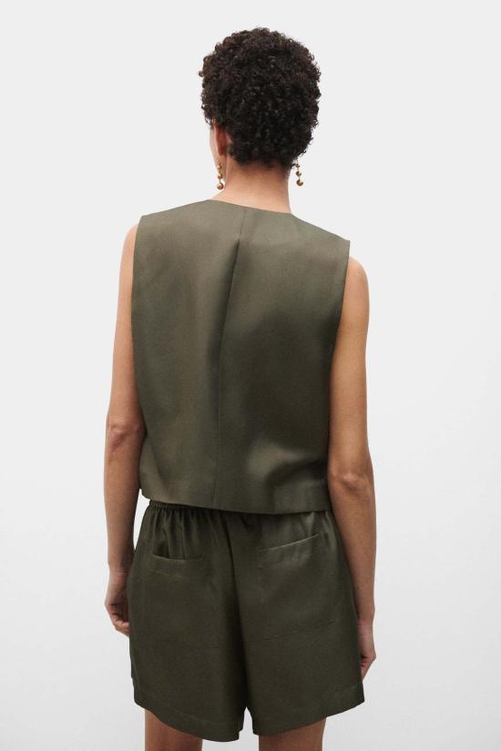  실크 런드리 베스트 실크 세탁 트윌 조끼 소나무 - SILK LAUNDRY