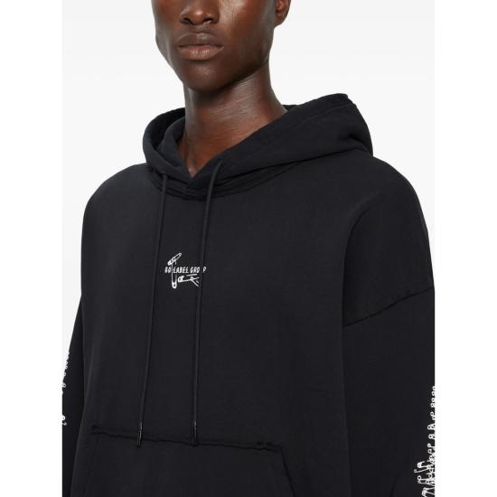 26SS 44레이블 후드 티셔츠 B0030612 FA580 P783 BLACK - 44 LABEL