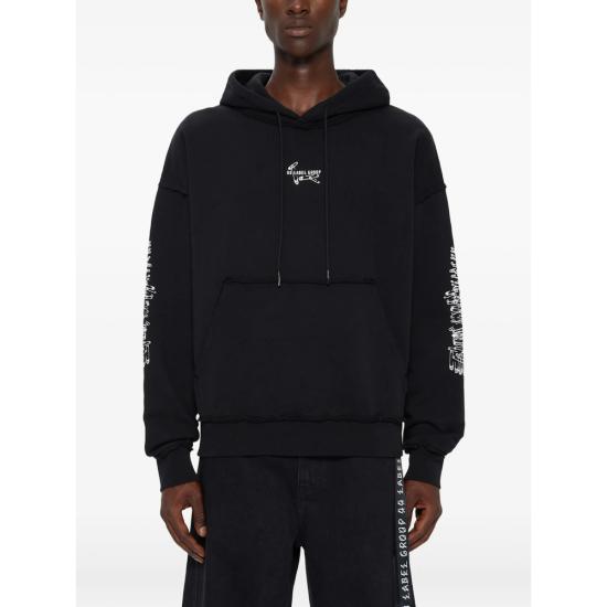 26SS 44레이블 후드 티셔츠 B0030612 FA580 P783 BLACK