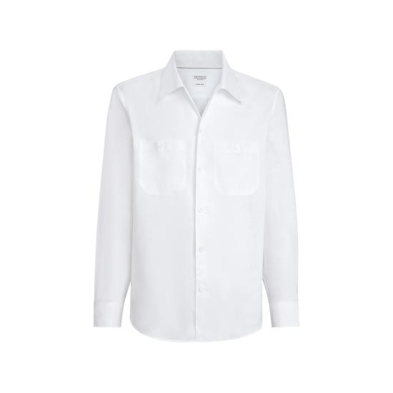 26SS 브루넬로 쿠치넬리 긴팔 셔츠 MM6840658 C001 WHITE
