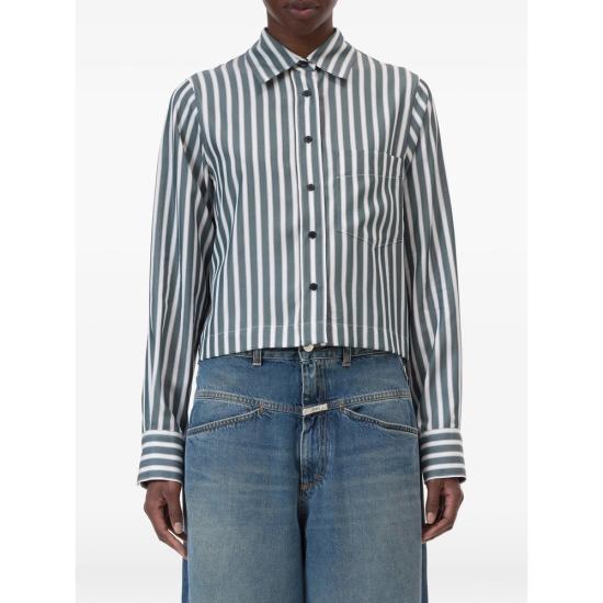 26SS 클로즈드 셔츠 C94375 532 22 669 GREEN WHITE - CLOSED