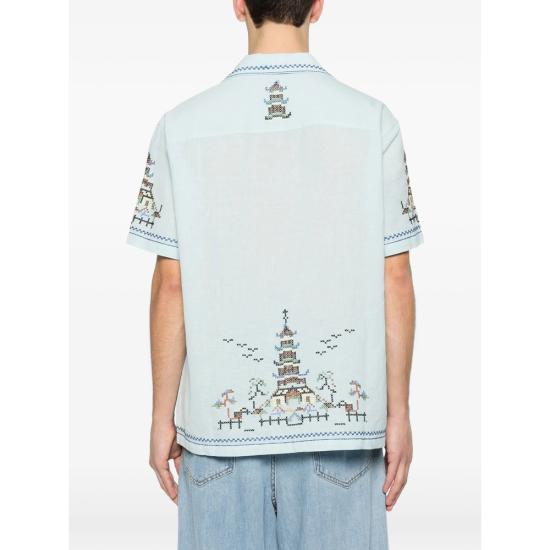 26SS 바지스트 반팔 셔츠 SR08096 MEGURU BLUE - BAZISZT