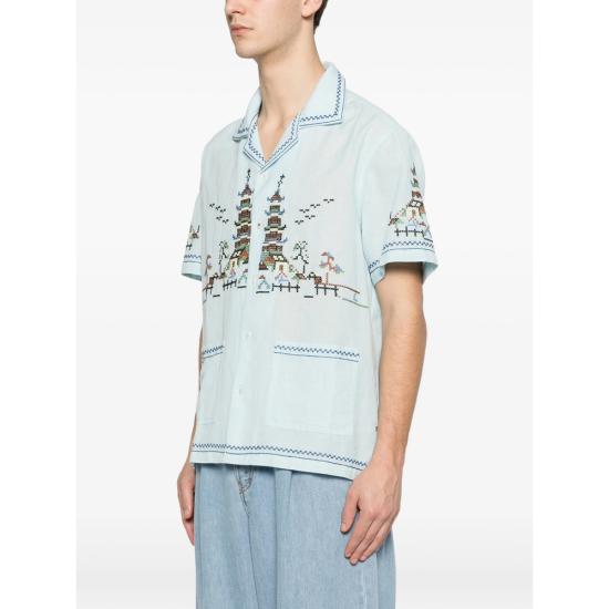 26SS 바지스트 반팔 셔츠 SR08096 MEGURU BLUE - BAZISZT