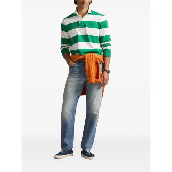 26SS 랄프 로렌 폴로 티셔츠 710717116502 WHITE GREEN WHITE - RALPH LAUREN