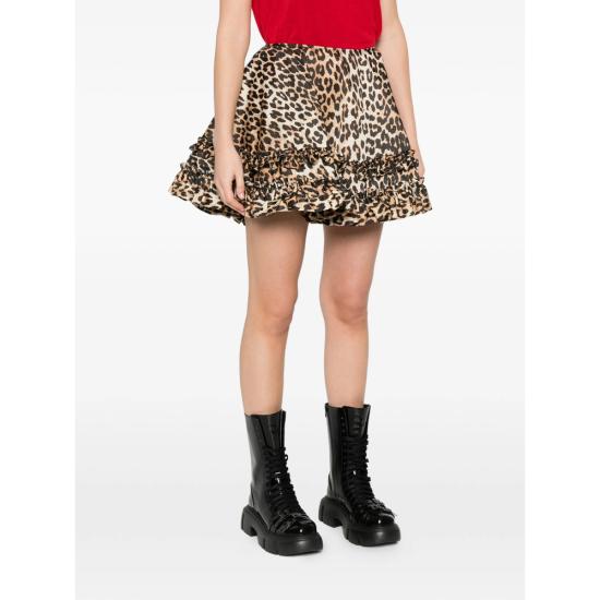 26SS 가니 레오파드 스커트 A1090087 859 BROWN BLACK - GANNI