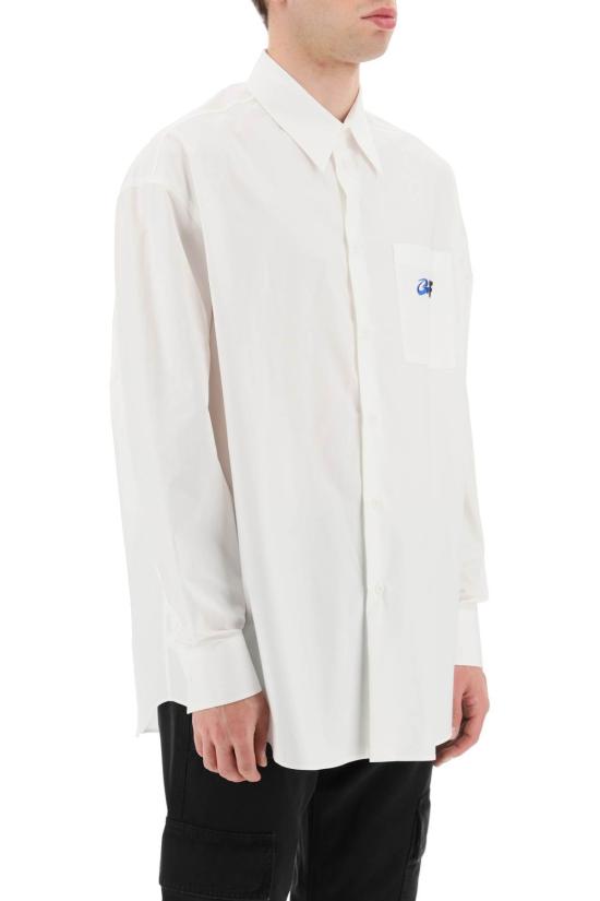  오프화이트 자켓 이펙트 오포짓 코튼 오버셔츠 화이트 블랙 - OFF WHITE