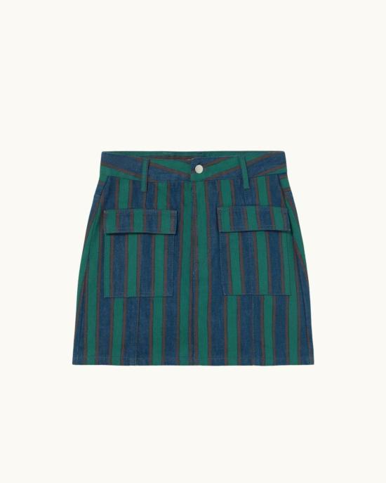  타이니 빅 시스터 데님 자켓 박시 스트라이프 재킷