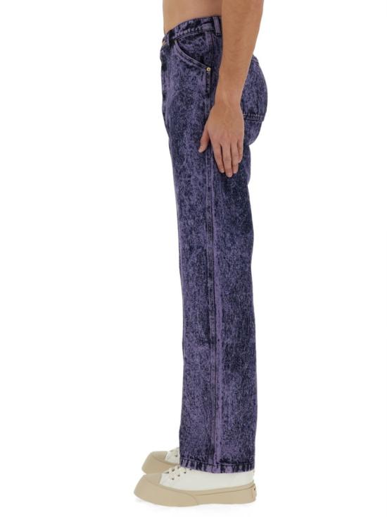  마르니 데님 팬츠 마블 효과 진 블루 - MARNI