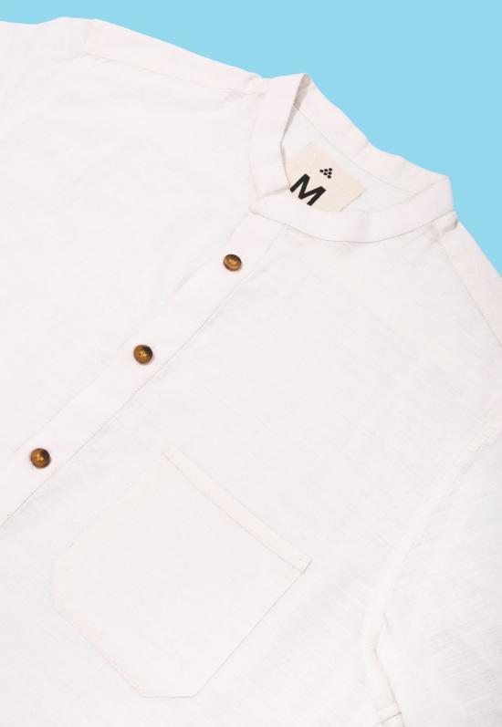  New Market Goods 반팔 티셔츠 뉴마켓 굿즈 코밀라 팝오버 셔츠 화이트 - NEW MARKET GOODS