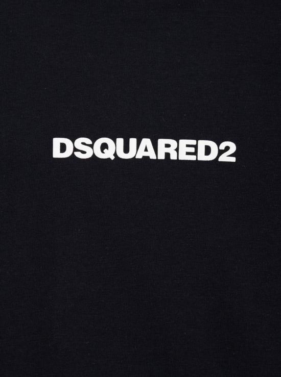  [키즈] 디스퀘어드2 트레이닝 상의 키즈 Dsquared2 크루넥 로고 티셔츠 블랙 - DSQUARED2