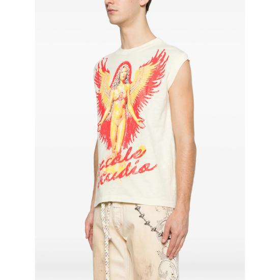 26SS Ercole Studio 민소매 티셔츠 ERSS26TS007 YELLO YELLOW RED - OTHER BRANDS