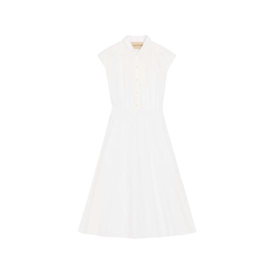 26SS 발렌티노 가라바니 미디 원피스 8B3VAJR59VN 0BO WHITE