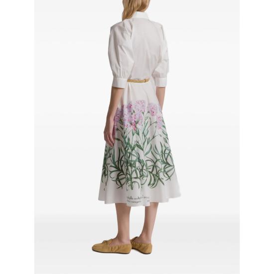 26SS 알베르타 페레티 미디 원피스 1654 A0442 1888 WHITE GREEN - ALBERTA FERRETTI