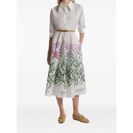 26SS 알베르타 페레티 미디 원피스 1654 A0442 1888 WHITE GREEN - ALBERTA FERRETTI