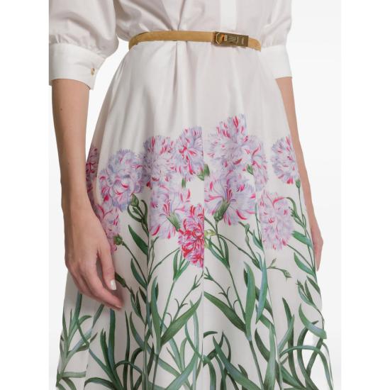 26SS 알베르타 페레티 미디 원피스 1654 A0442 1888 WHITE GREEN - ALBERTA FERRETTI