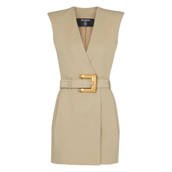 26SS 발망 미디 원피스 GF1R5168 CG43 0AN NEUTRALS