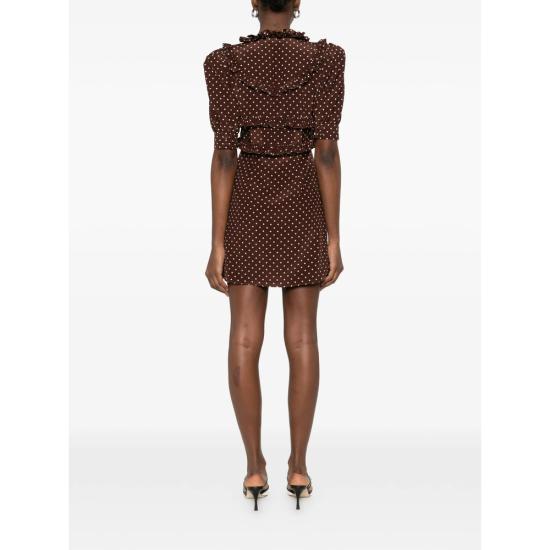 26SS 알레산드라리치 숏 원피스 FABX4297 F4686 1659 BROWN WHITE - ALESSANDRA RICH