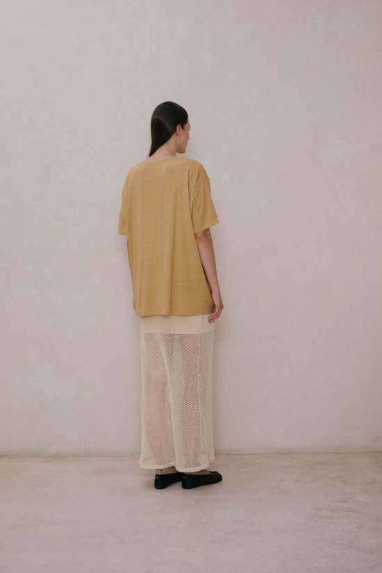  at Dawn. 롱 스커트 새벽에. 메시  오프 화이트/블랙 - OTHER BRANDS