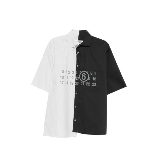 26SS MM6 메종마르지엘라 셔츠 MTN136 SH0DR0007 961 WHITE BLACK