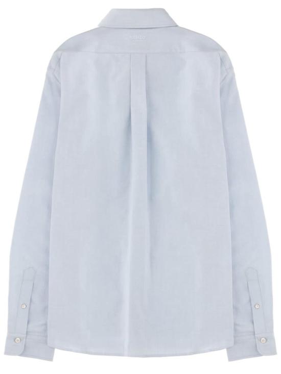  겐조 긴팔 셔츠 보케 플라워 로고 셔츠 블루 - KENZO