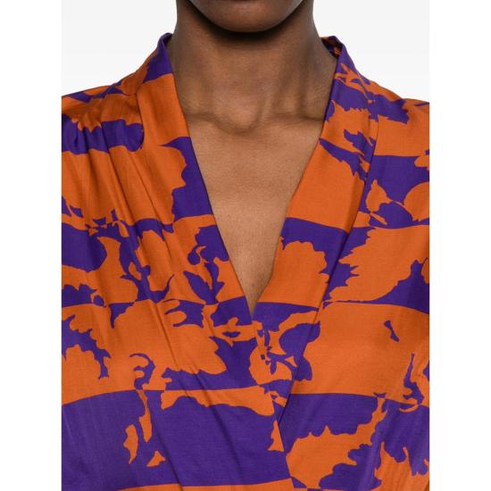 26SS 드리스 반 노튼 미디 원피스 3080 131022 353 ORANGE PURPLE - DRIES VAN NOTEN
