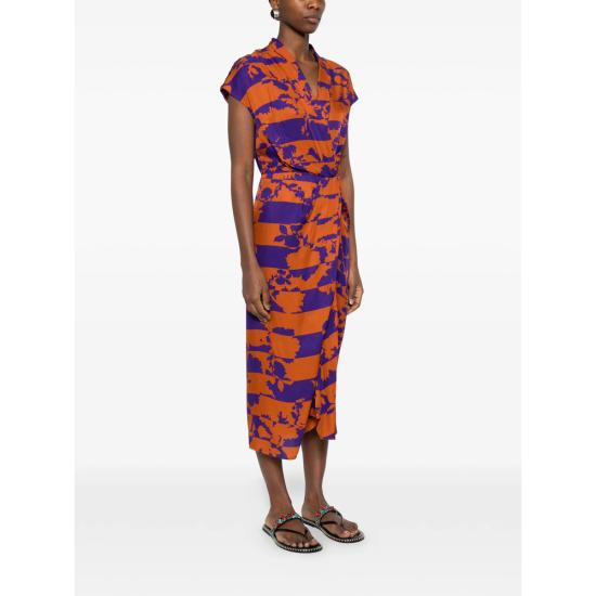 26SS 드리스 반 노튼 미디 원피스 3080 131022 353 ORANGE PURPLE - DRIES VAN NOTEN