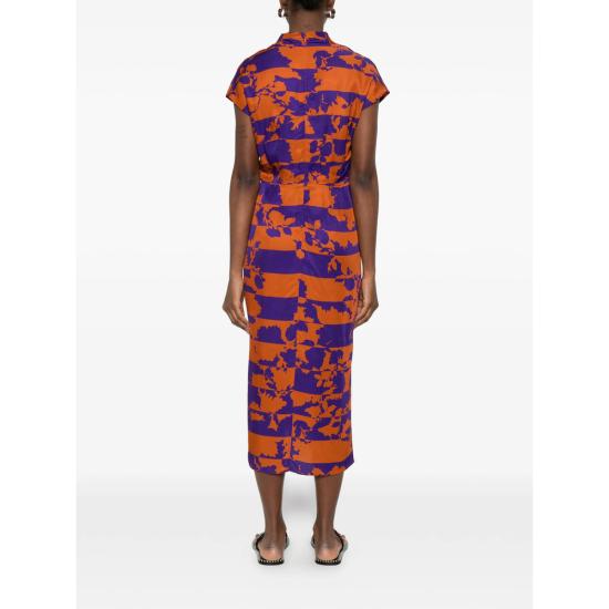 26SS 드리스 반 노튼 미디 원피스 3080 131022 353 ORANGE PURPLE - DRIES VAN NOTEN