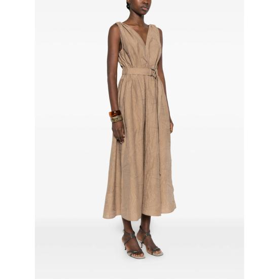 26SS 브루넬로 쿠치넬리 미디 원피스 MQ988A5092 C1604 BROWN - BRUNELLO CUCINELLI