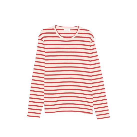 26SS 질샌더 긴팔 티셔츠 J46497 J47NH0002 649 NEUTRALS RED