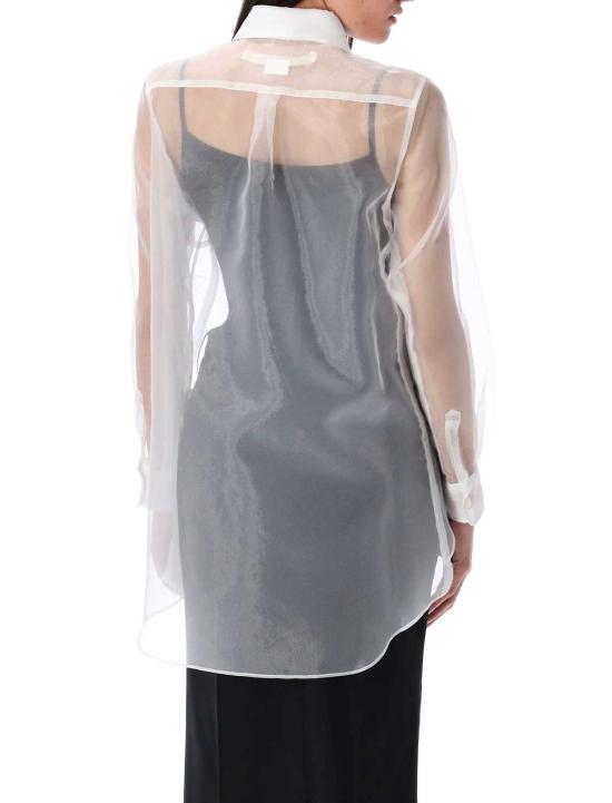  꼼데가르송 블라우스 Comme Des Garçons 오간자 블라우스 화이트 - COMME DES GARCONS