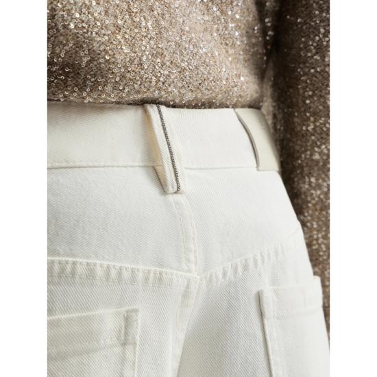 26SS 브루넬로 쿠치넬리 스트레이트 팬츠 M0H81P5568 C1101 WHITE - BRUNELLO CUCINELLI