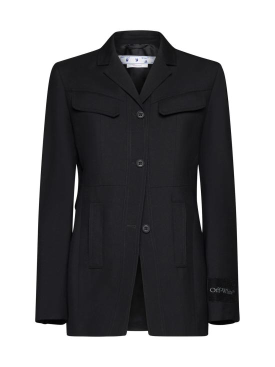  오프화이트 수트 자켓 울 싱글 브레스트 블레이저 블랙
