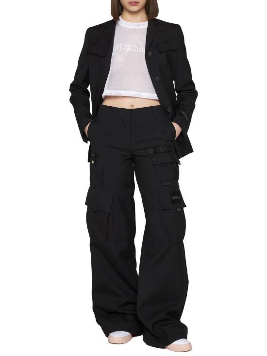  오프화이트 수트 자켓 울 싱글 브레스트 블레이저 블랙 - OFF WHITE