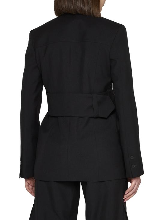  오프화이트 수트 자켓 울 싱글 브레스트 블레이저 블랙 - OFF WHITE