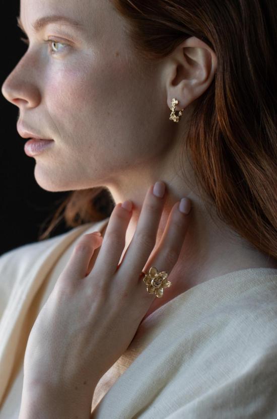  시리 한스도터 반지 로라 자이언트 플라워 시그넷 링 스털링 실버 - SIRI HANSDOTTER