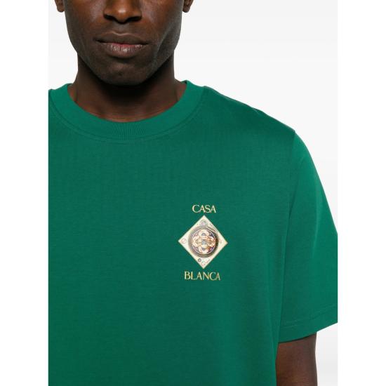 26SS 카사블랑카 반팔 티셔츠 SS26 JTS 001 03 PLAFO GREEN - CASABLANCA