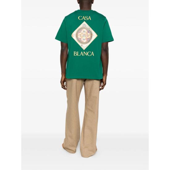 26SS 카사블랑카 반팔 티셔츠 SS26 JTS 001 03 PLAFO GREEN - CASABLANCA