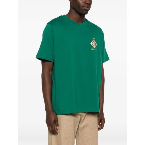 26SS 카사블랑카 반팔 티셔츠 SS26 JTS 001 03 PLAFO GREEN - CASABLANCA