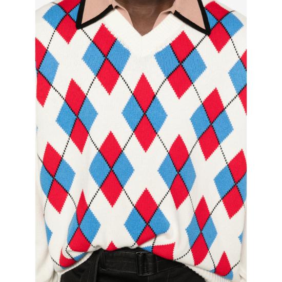 26SS 드리스 반 노튼 스웨터 3730 021237 001 WHITE BLUE - DRIES VAN NOTEN