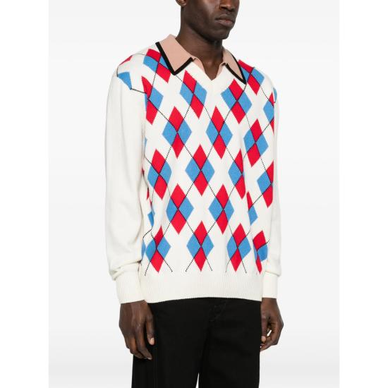 26SS 드리스 반 노튼 스웨터 3730 021237 001 WHITE BLUE - DRIES VAN NOTEN