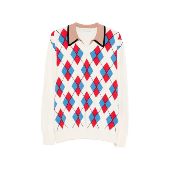 26SS 드리스 반 노튼 스웨터 3730 021237 001 WHITE BLUE