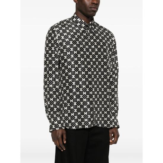 26SS 드리스 반 노튼 긴팔 셔츠 3140 020703 900 BLACK WHITE - DRIES VAN NOTEN